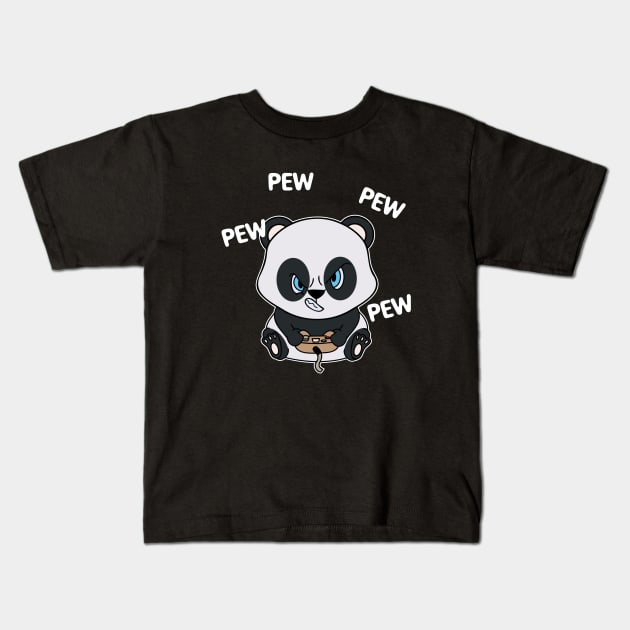 Cute Gamer Panda Console Player Gaming Kids T-Shirt by Foxxy Merch